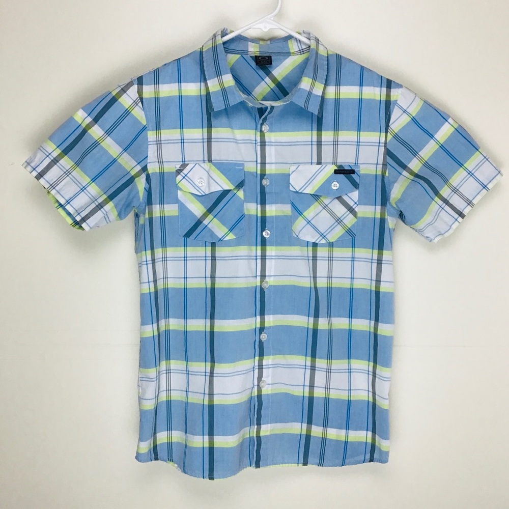 Oakley mens short sleeve button up casual shirt medium